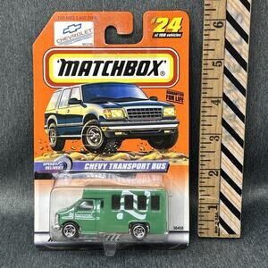 Vtg Matchbox 1998 Chevy Transport Bus Speedy Delivery No 24 Green National Logo